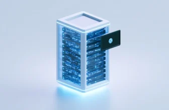 Isometric illustration of a WordPress hosting server for beginners
