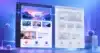 Frontend vs backend page builder split-screen showing a live visual website editor beside a wireframe layout of rows and columns